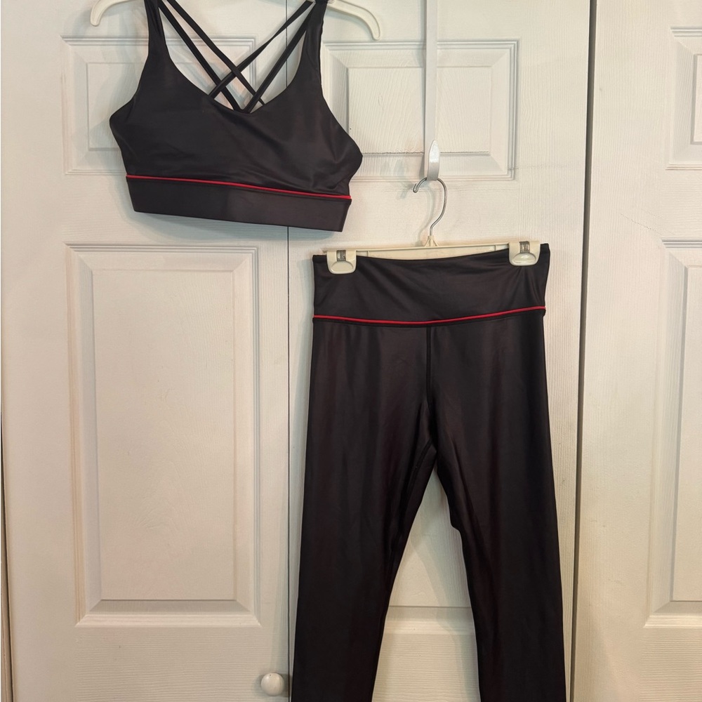 ZYIA Black and Red Activewear Set